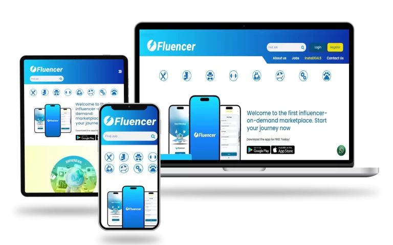 Instafluencer website made by Start Tech | Best Web Development Company in Dubai